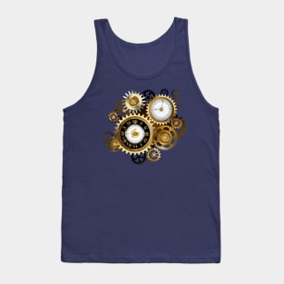 Two Steampunk Clocks with Gears Tank Top